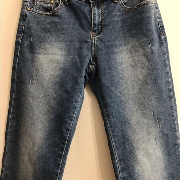 Desigual Straight Leg Distressed Jeans Denim Blue Size 28 - Picture 11 of 15